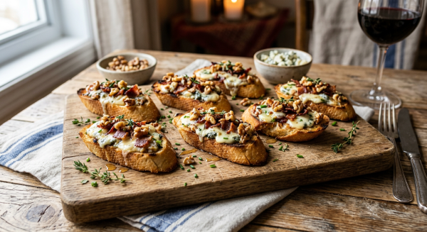 Crostinis de bacon au bleu d\'Auvergne