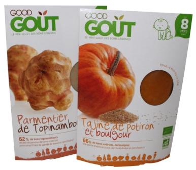 Lot de 2 plats bio Good goût : Tajine de potiron et boulgour et Parmentier de topinambours