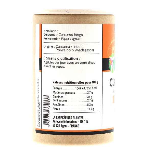 Curcuma et poivre Bio* 180 gélules