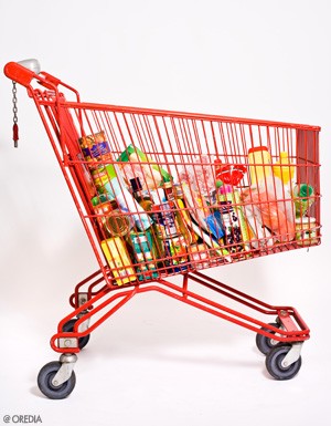 Hard-discount : caddie , supermarchés, surconsommation, obésité, surpoids, éducation