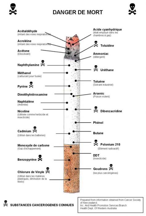 La composition d'une cigarette