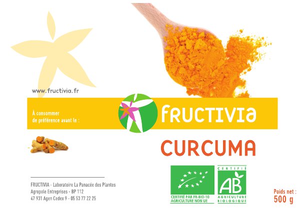 CURCUMA POUDRE BIO 500 G FRUCTIVIA