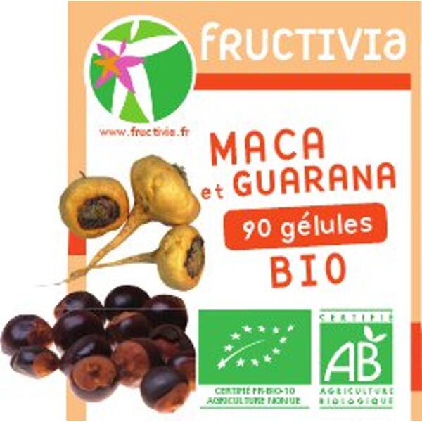 Maca et Guarana Bio Fructivia - Pilulier de 90 gélules