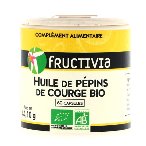 Huile de pépins de courge Bio - 60 capsules Fructivia
