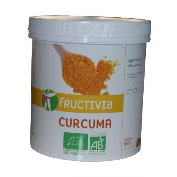 Pot de curcuma bio en poudre 500 g fructivia