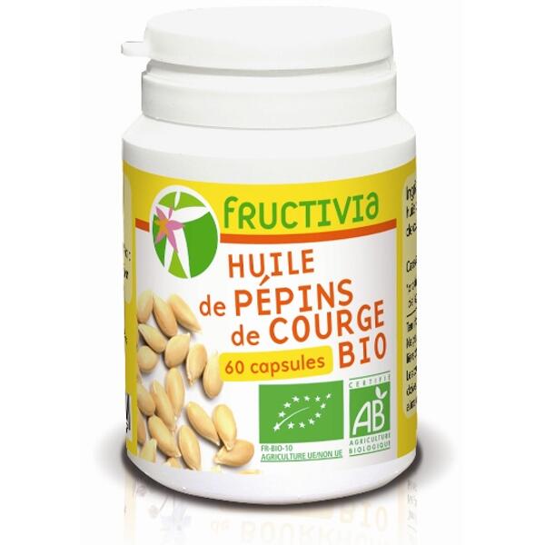 Capsules huile pépins de courge bio fructivia