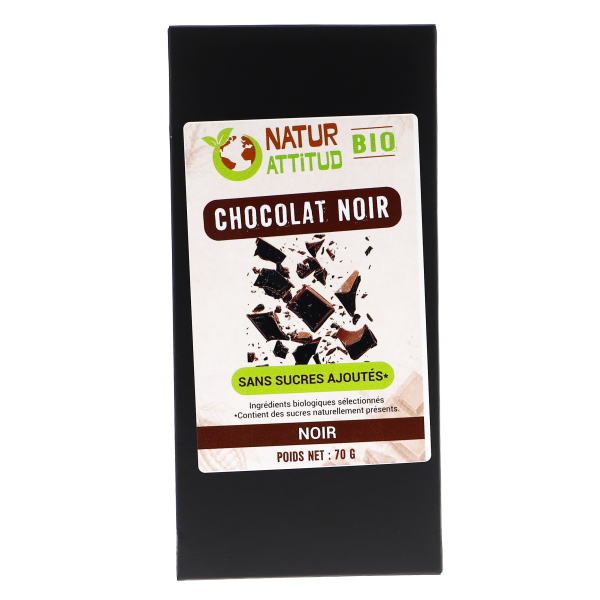 Chocolat Noir BIO Cranberries Sans Sucres Ajoutés (au Xylitol) - 70 g - Natur\'Attitud