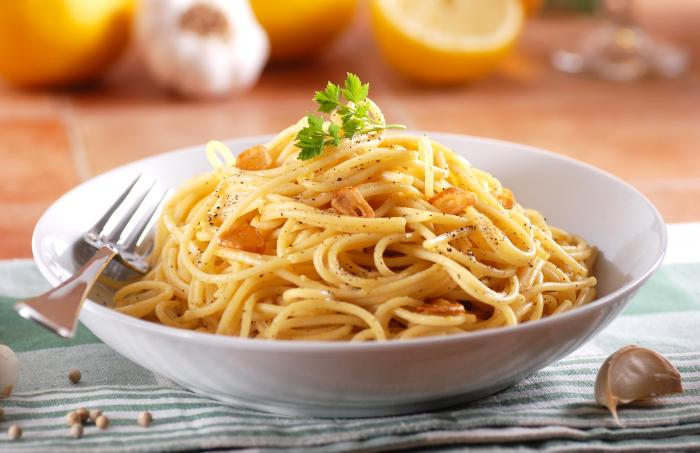 Spaghettis bio crevette parmesan